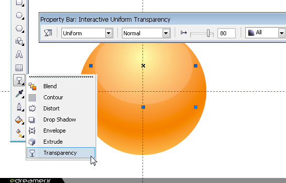 Interactive Transparency Tool در CorelDraw